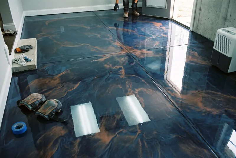 Metallic epoxy basement floor (sample photo)
